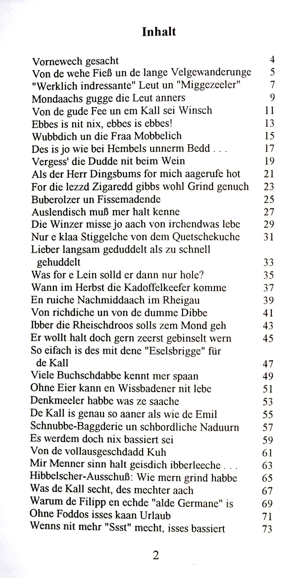 Schorsch Zwoo Inhalt